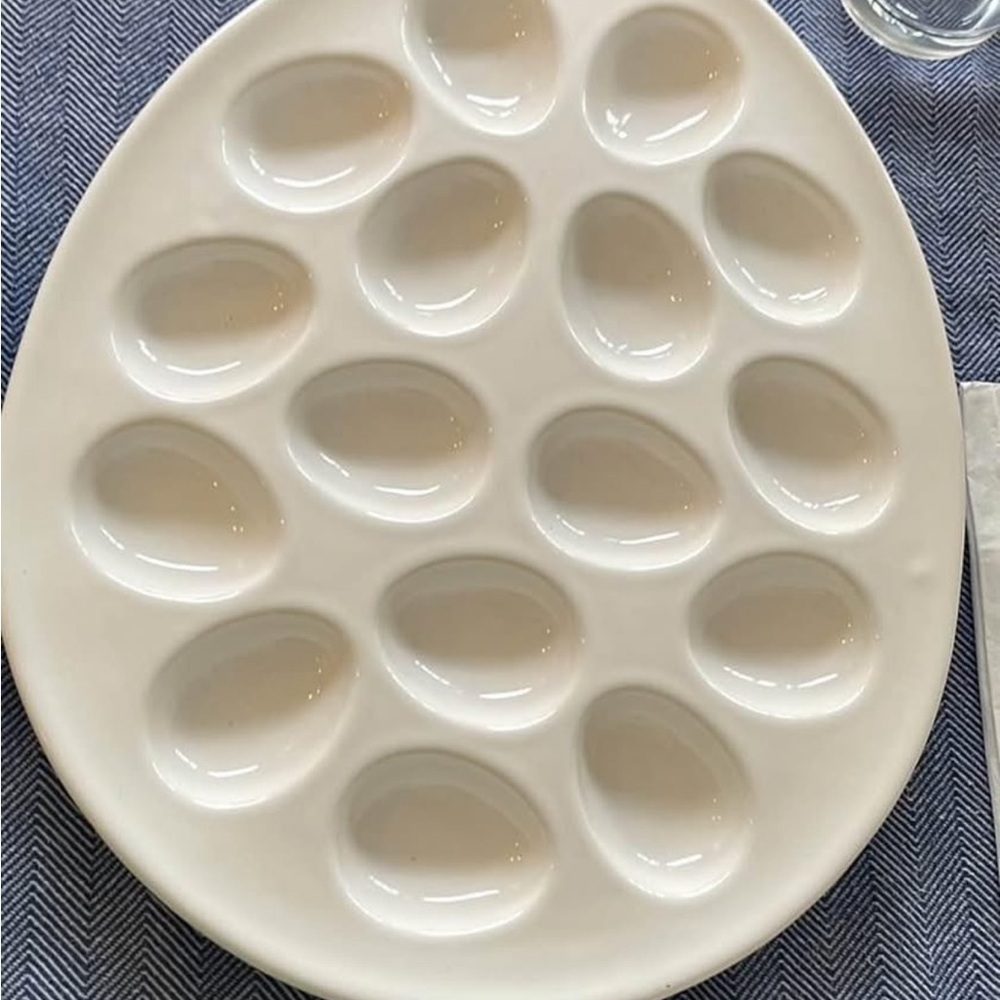 Easter Elegant White Egg Platter